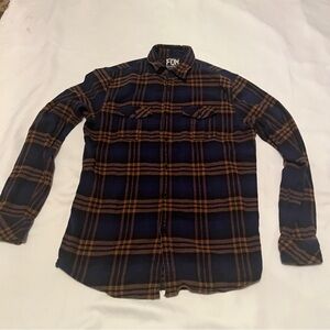 Fox Navy and Brown Plaid Men's Shirt
